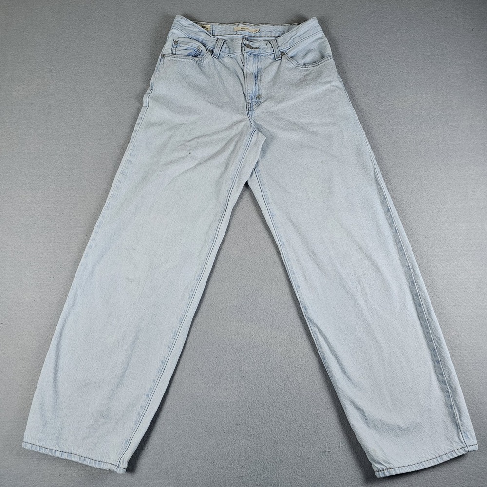 Levis Premium Baggy Dad Jeans Womens 25x28 Blue Light Wash Denim